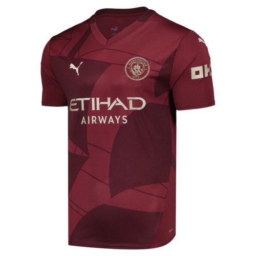 Nuevo! Jersey Manchester City 2024/2025 Visita Vino Rojo Parche Campeon Premier Talla S 