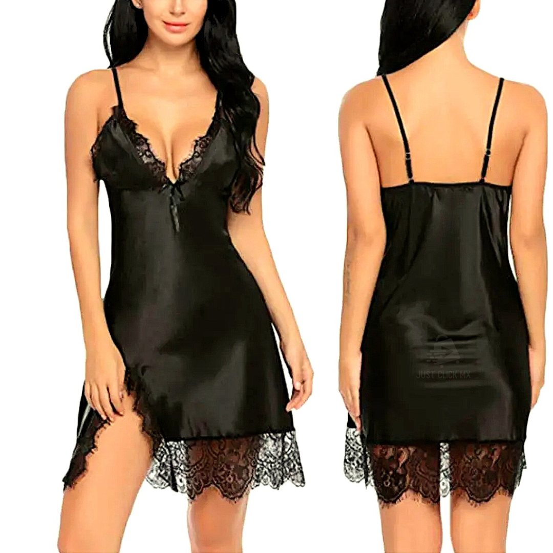 Lencería Baby Doll Con Encaje Camison Talla M