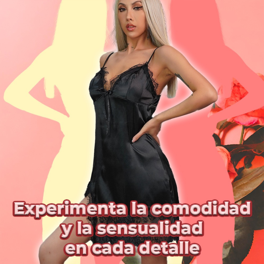 Lencería Baby Doll Con Encaje Camison Talla M