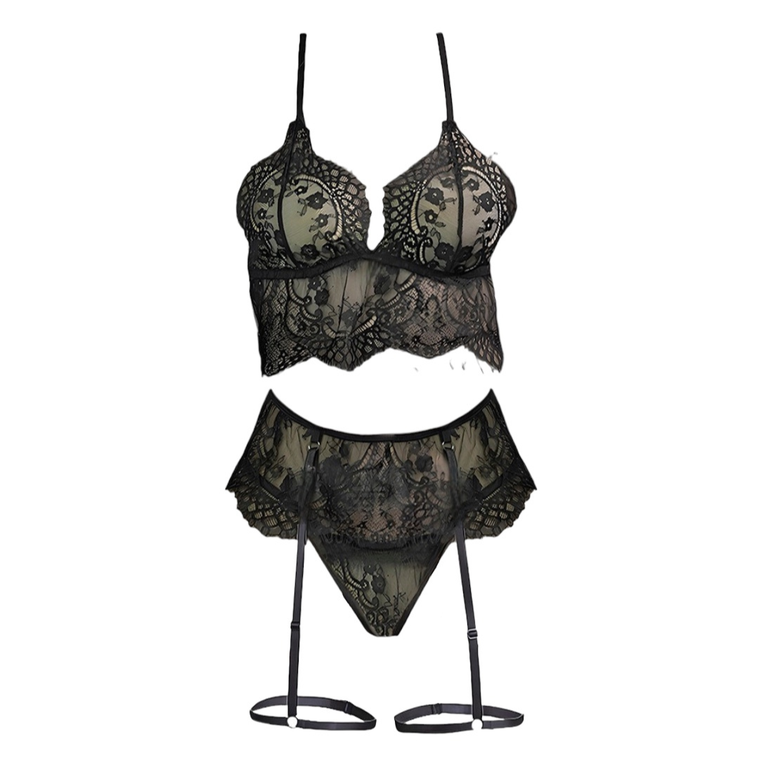  Lencería Body G-string Sujetador Encaje Talla M