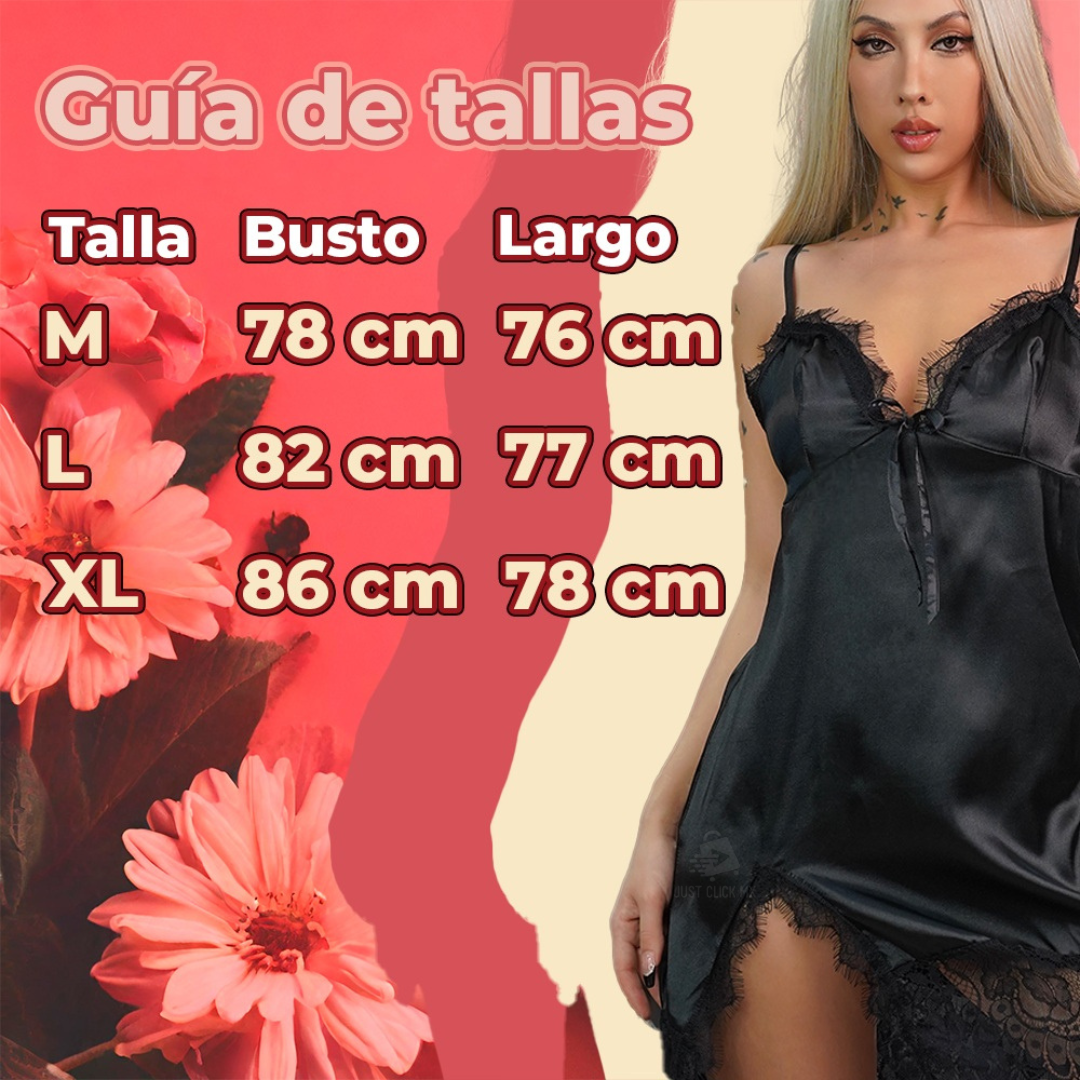 Lencería Baby Doll Con Encaje Camison Talla M