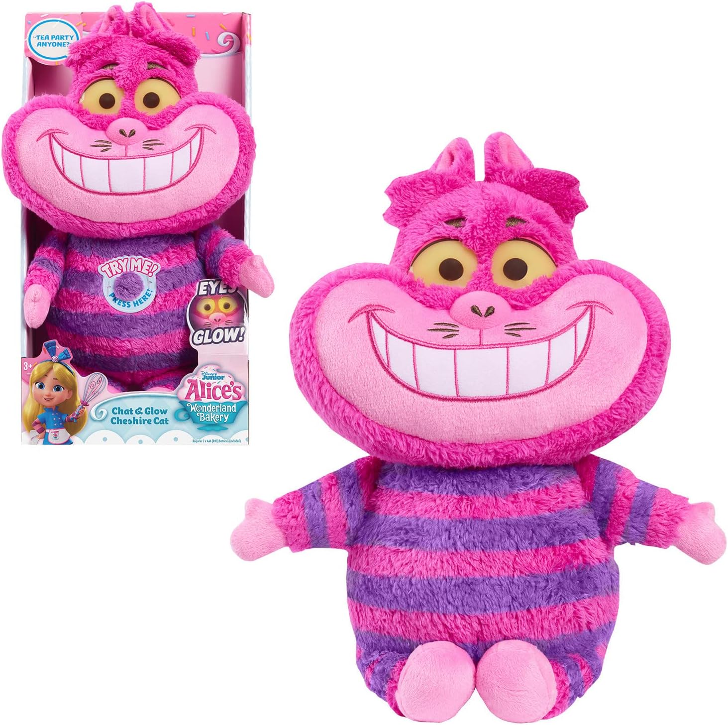 Peluche Alicia País Maravillas Gato de Cheshire Ojos Brillantes Suave y Mimoso Regalo