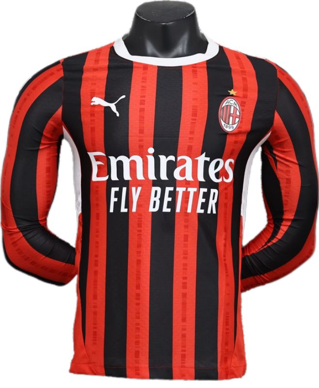 Nuevo! Jersey AC Milan 2024/2025 Titular Local Manga Larga Talla M