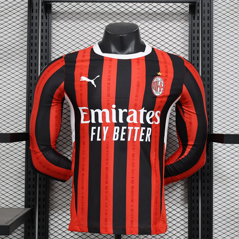 Nuevo! Jersey AC Milan 2024/2025 Titular Local Manga Larga Talla M