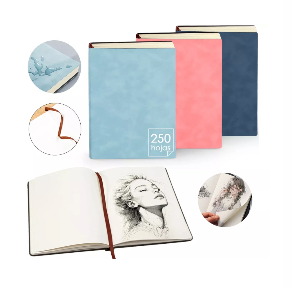 Cuaderno A5 De Boceto Y Dibujo 250 Páginas Libretas Regalo