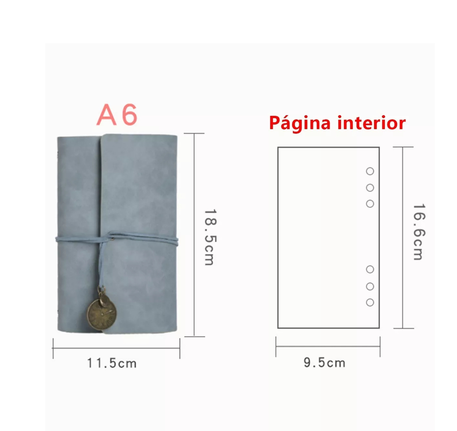 Libreta Vintage, Cuaderno De Bolsillo Azul Gris