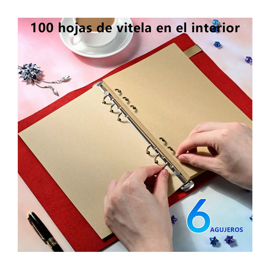 Libreta Vintage, Cuaderno De Bolsillo Azul Gris