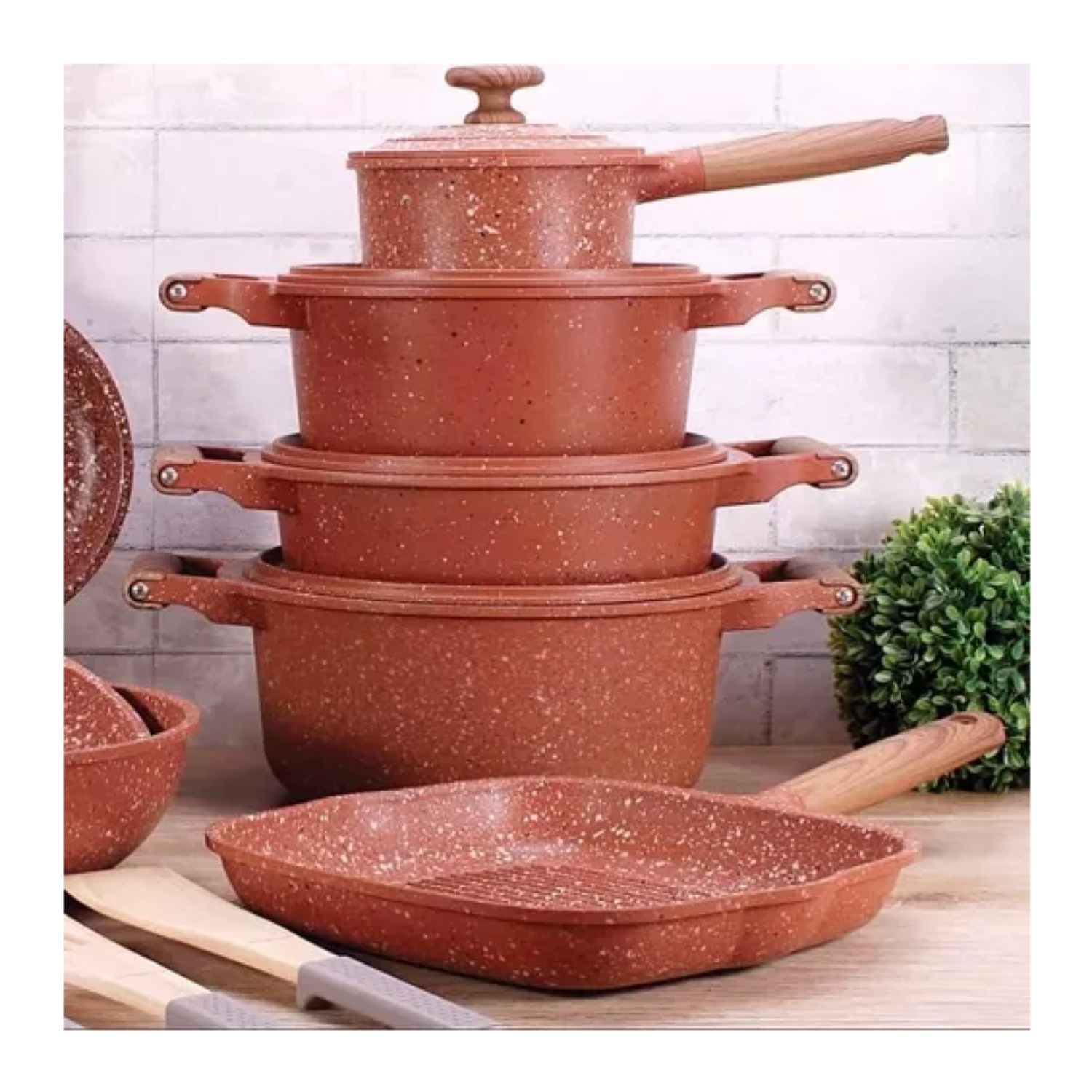 Sartén Parrilla Cuadrada Antiadherente 28 Cm Perfecta Volcano Rock Crown Baccara