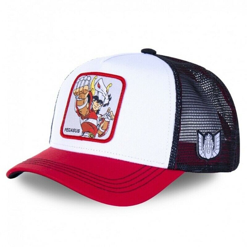 Formidable! Gorra Pegaso Saint Seiya Caballeros del Zodiaco Blanca Trucker