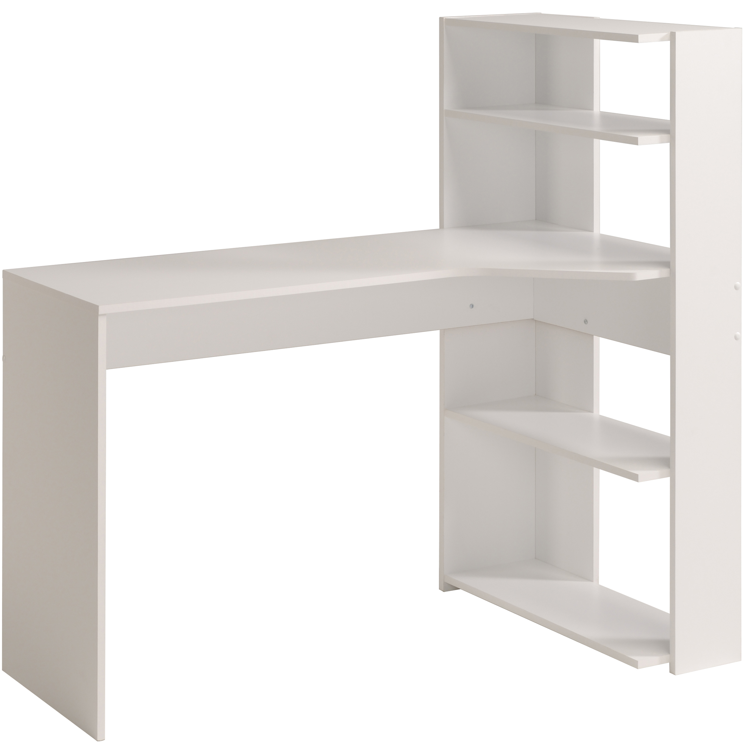 Escritorio con Librero Blanco con 4 Módulos. Estructura de Madera Procesada