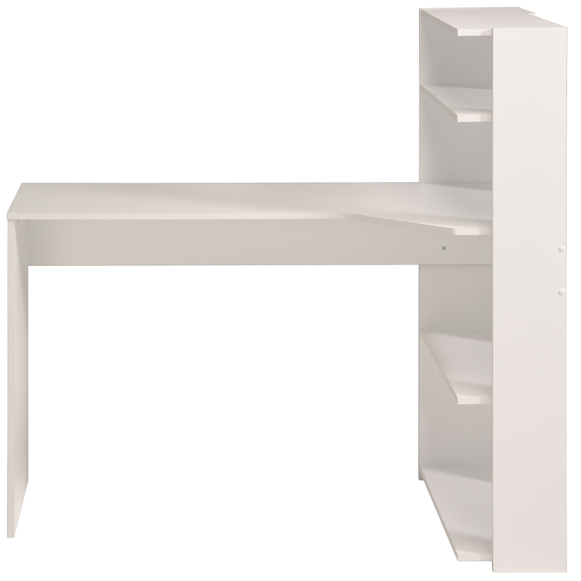 Escritorio con Librero Blanco con 4 Módulos. Estructura de Madera Procesada