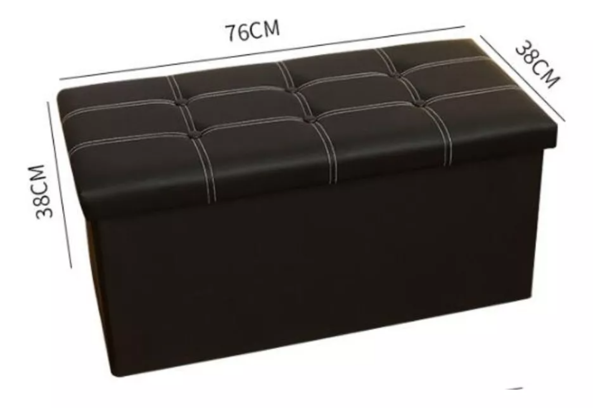 Puff Banca Taburete De Almacenamiento Plegable Piel