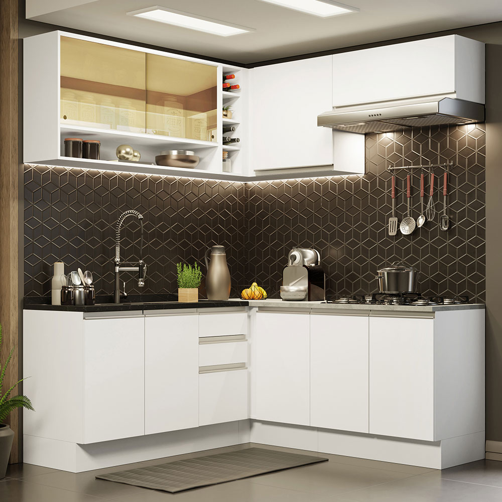 Cocina Integral de Esquina 349cm Madesa Glamy BB 02