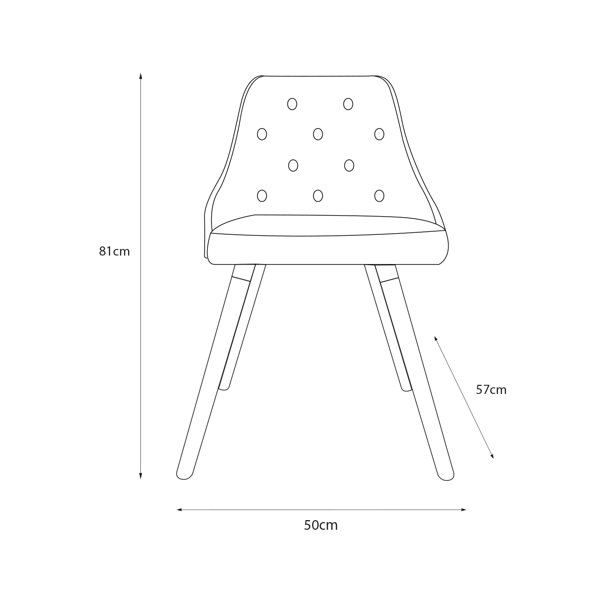 Silla de Comedor con Asiento Acolchado Tapizado en Cuero Sintético Blanco. Patas en Madera de Caucho