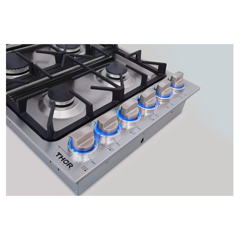 Parrilla de Gas Empotrable de 36 Pulgadas Profesional en Acero Inoxidable 6 Quemadores Thor Kitchen