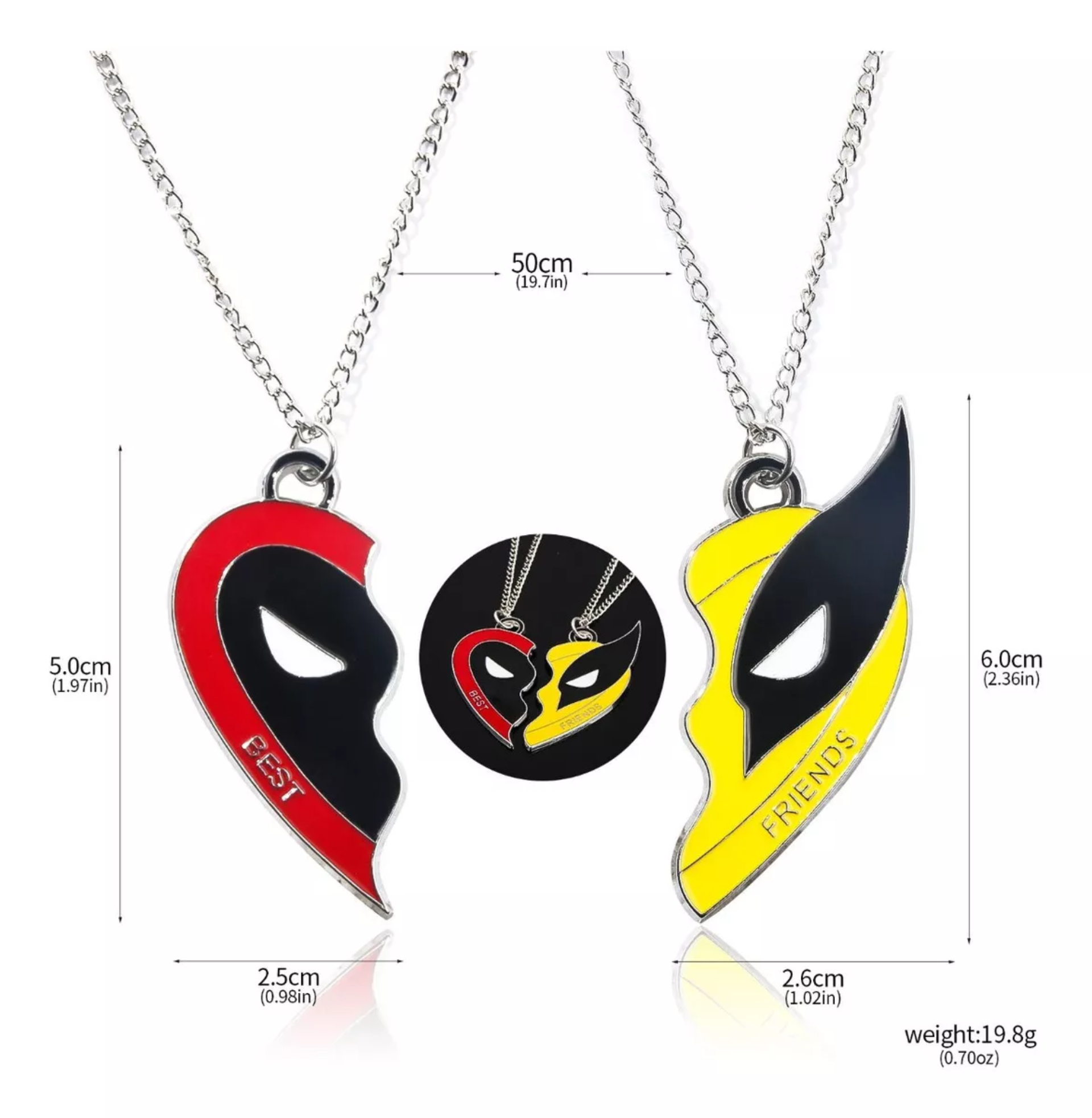 Collar Deadpool Amistad Película Wolverine Mejores Amigos 2p