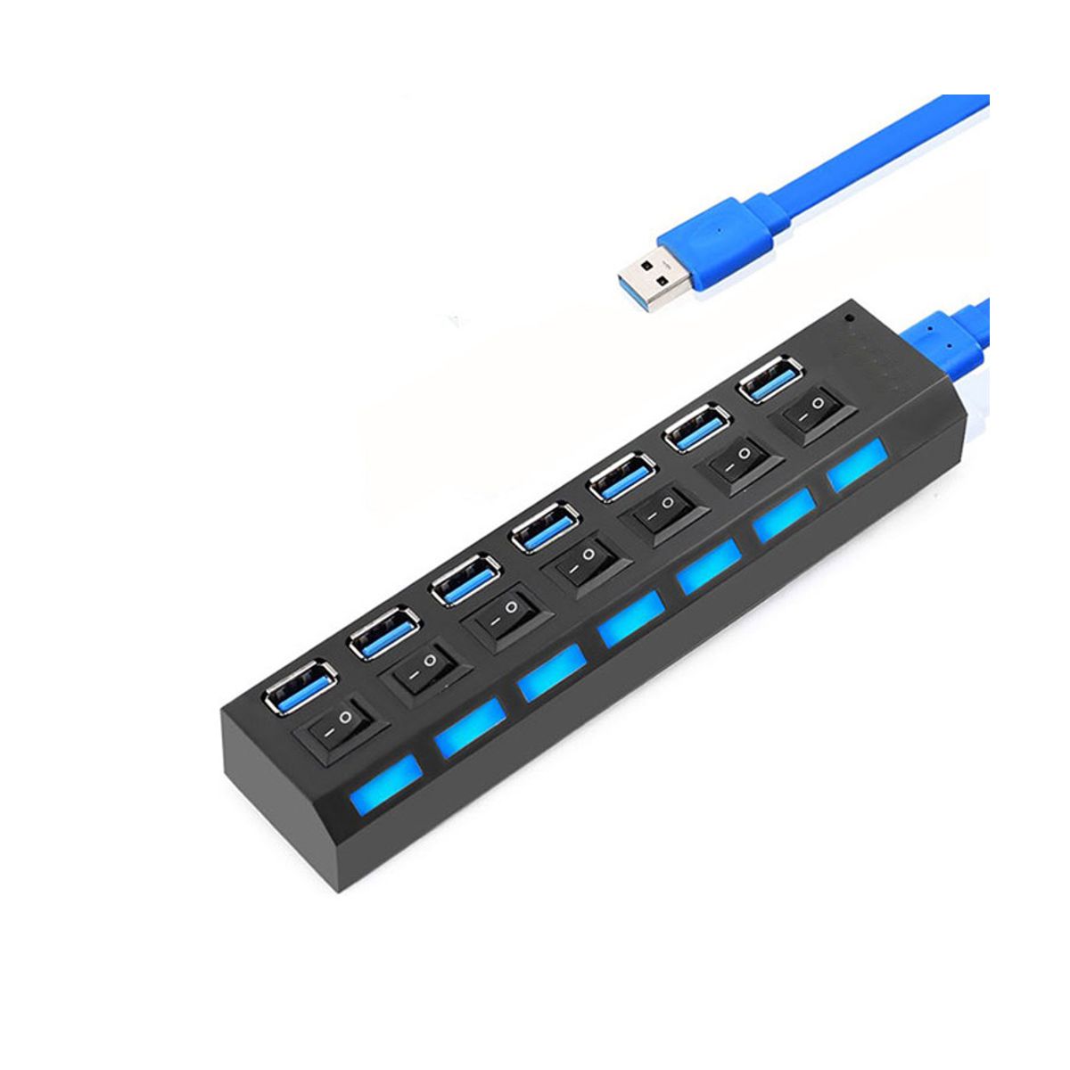 HUB 7 puertos Alta Velocidad USB 3.0 Para PC o Laptop