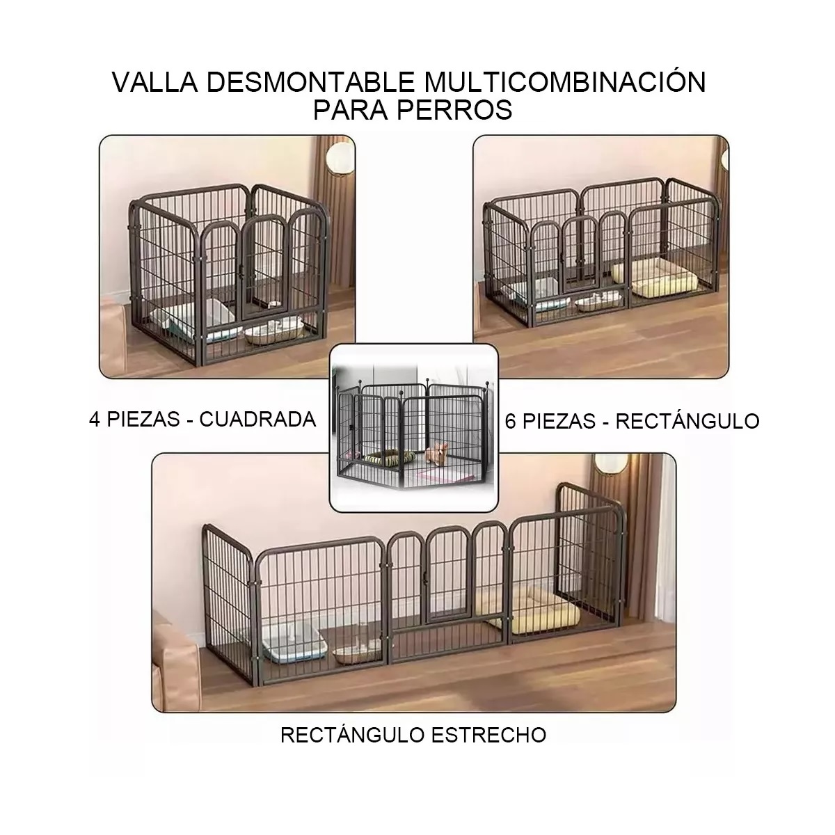 Corral Para Perros Armable Varias Mascotas 6 Paneles