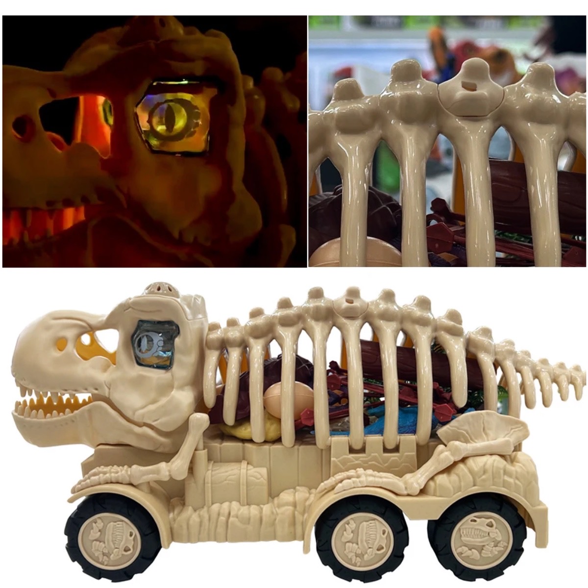 Camion Dinosaurio Esqueleto Con Luces Sonido Fricción Coches