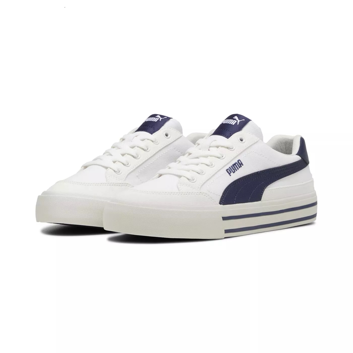 Puma Court Classic Vulc Low Adulto Tenis Casual Blanco Azul