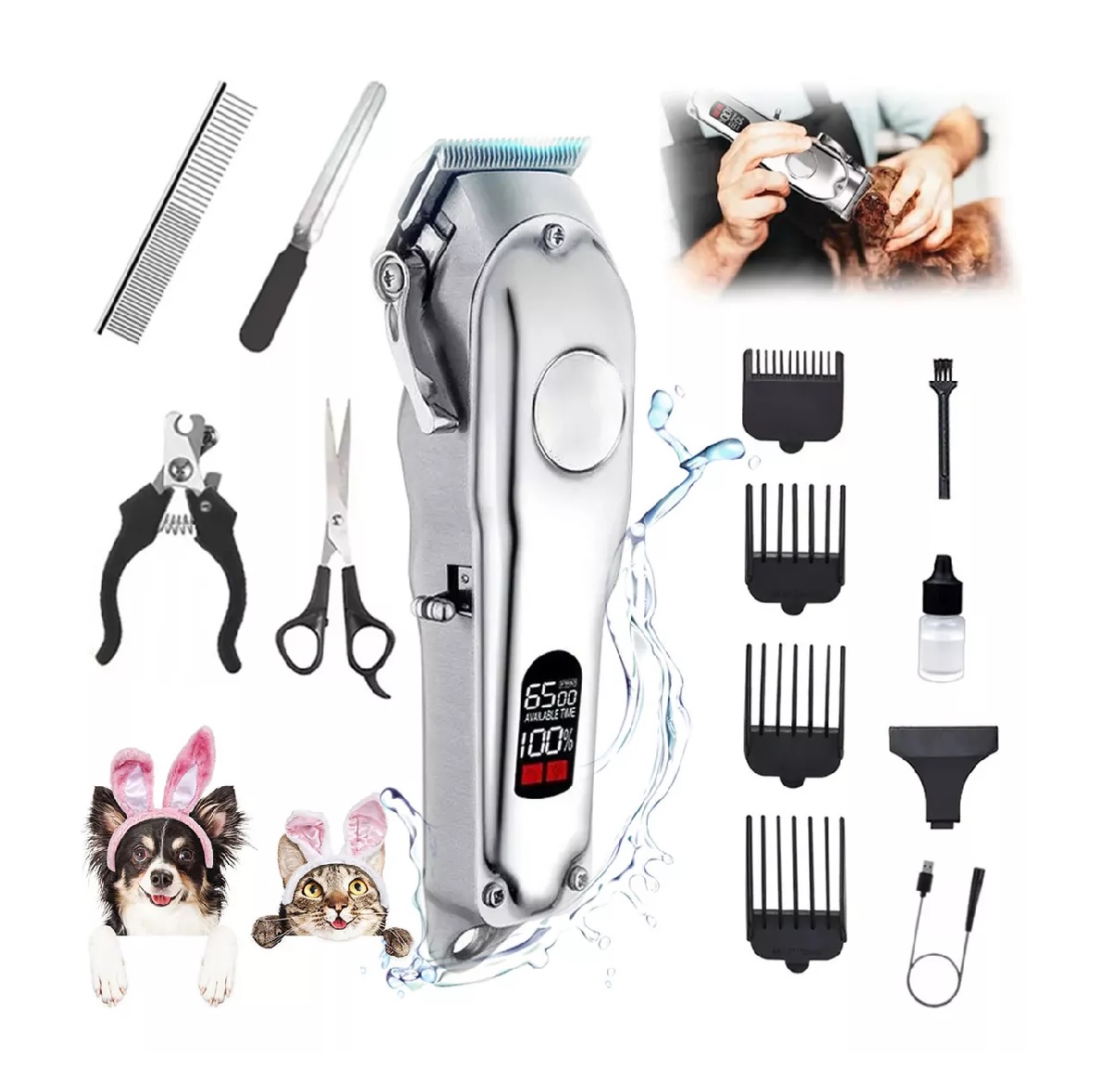 Maquina Para Cortar Pelo De Perro Y Gatos Rasuradora Kit