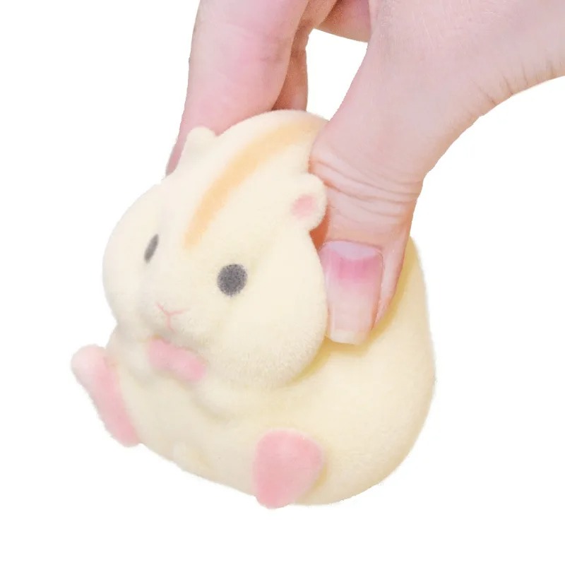 Figura Colección Flocados Hámster Suave Graso Kawaii Japones