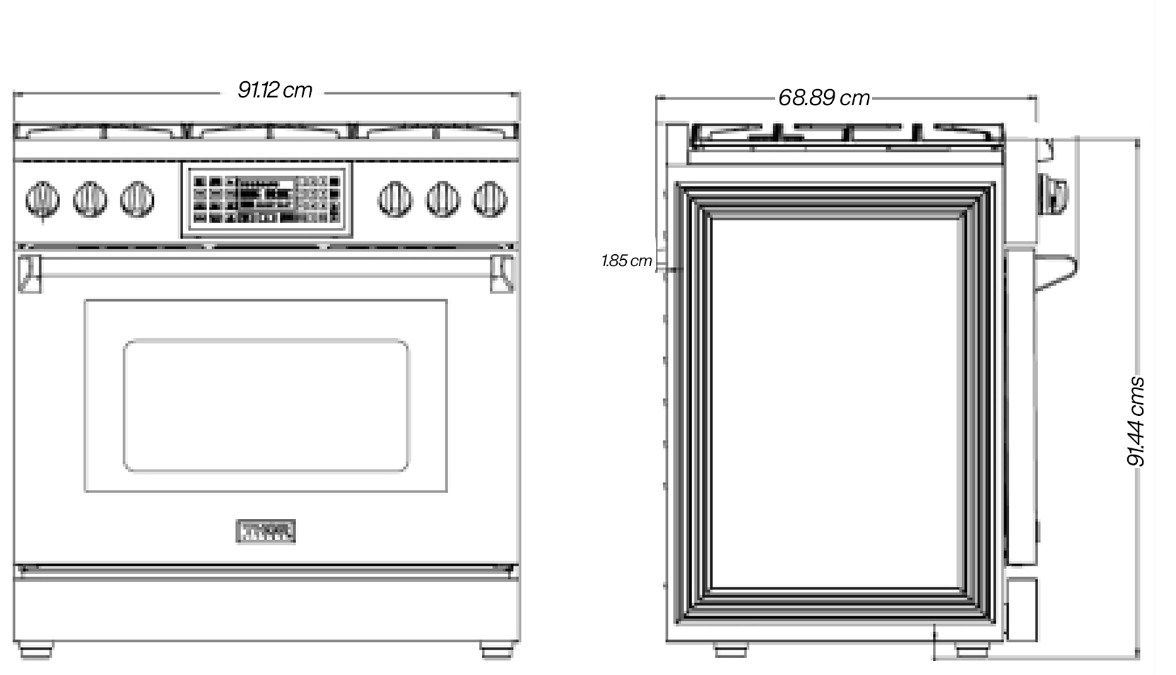 Estufa de Gas de 36 Pulgadas en Acero Inoxidable con Panel Touch Thor Kitchen 