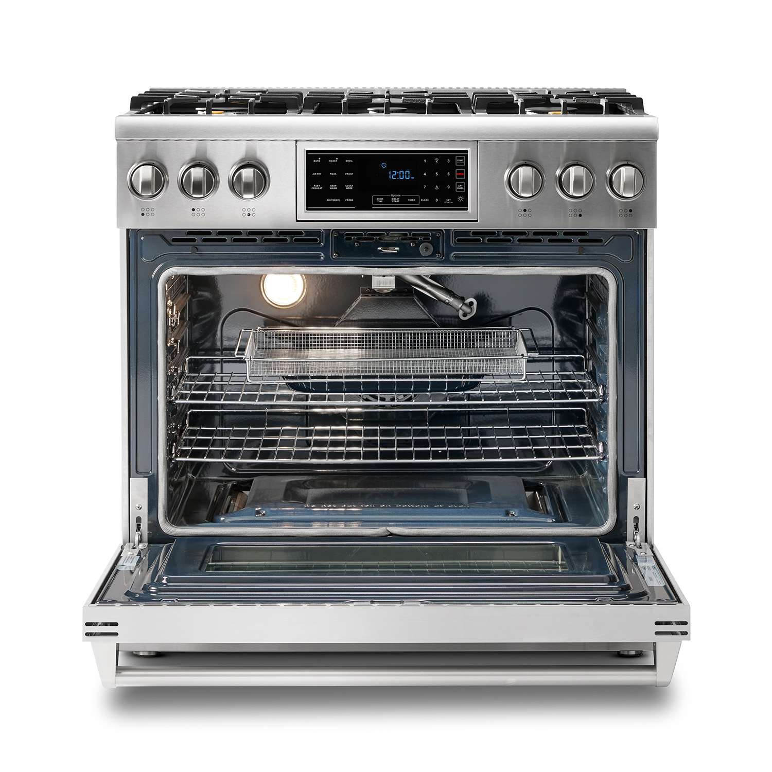 Estufa de Gas de 36 Pulgadas en Acero Inoxidable con Panel Touch Thor Kitchen 