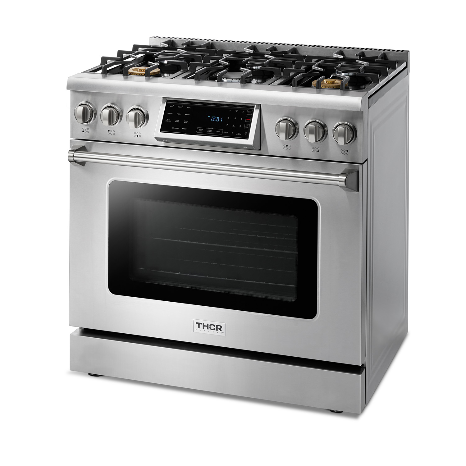 Estufa de Gas de 36 Pulgadas en Acero Inoxidable con Panel Touch Thor Kitchen 