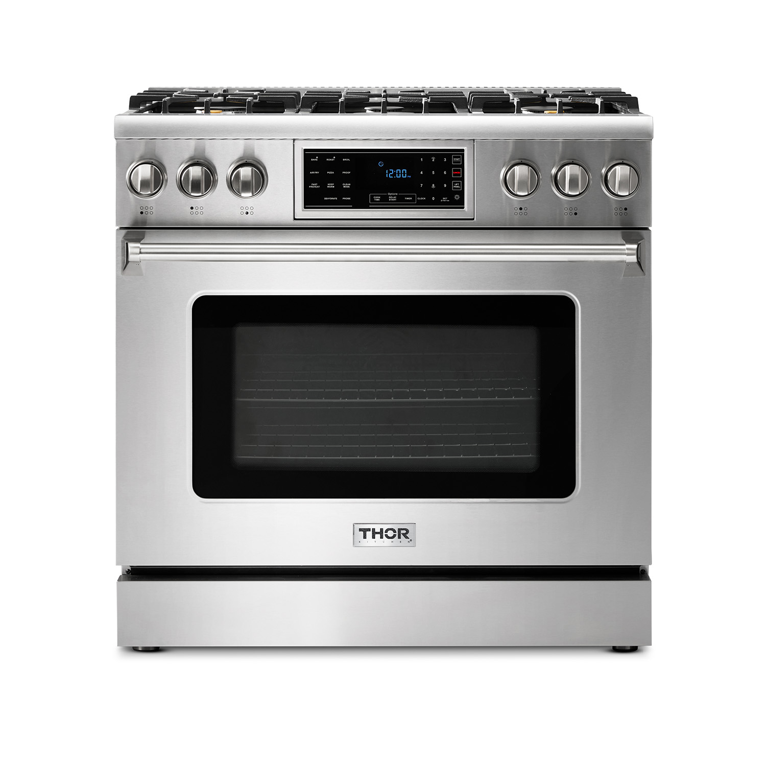 Estufa de Gas de 36 Pulgadas en Acero Inoxidable con Panel Touch Thor Kitchen 