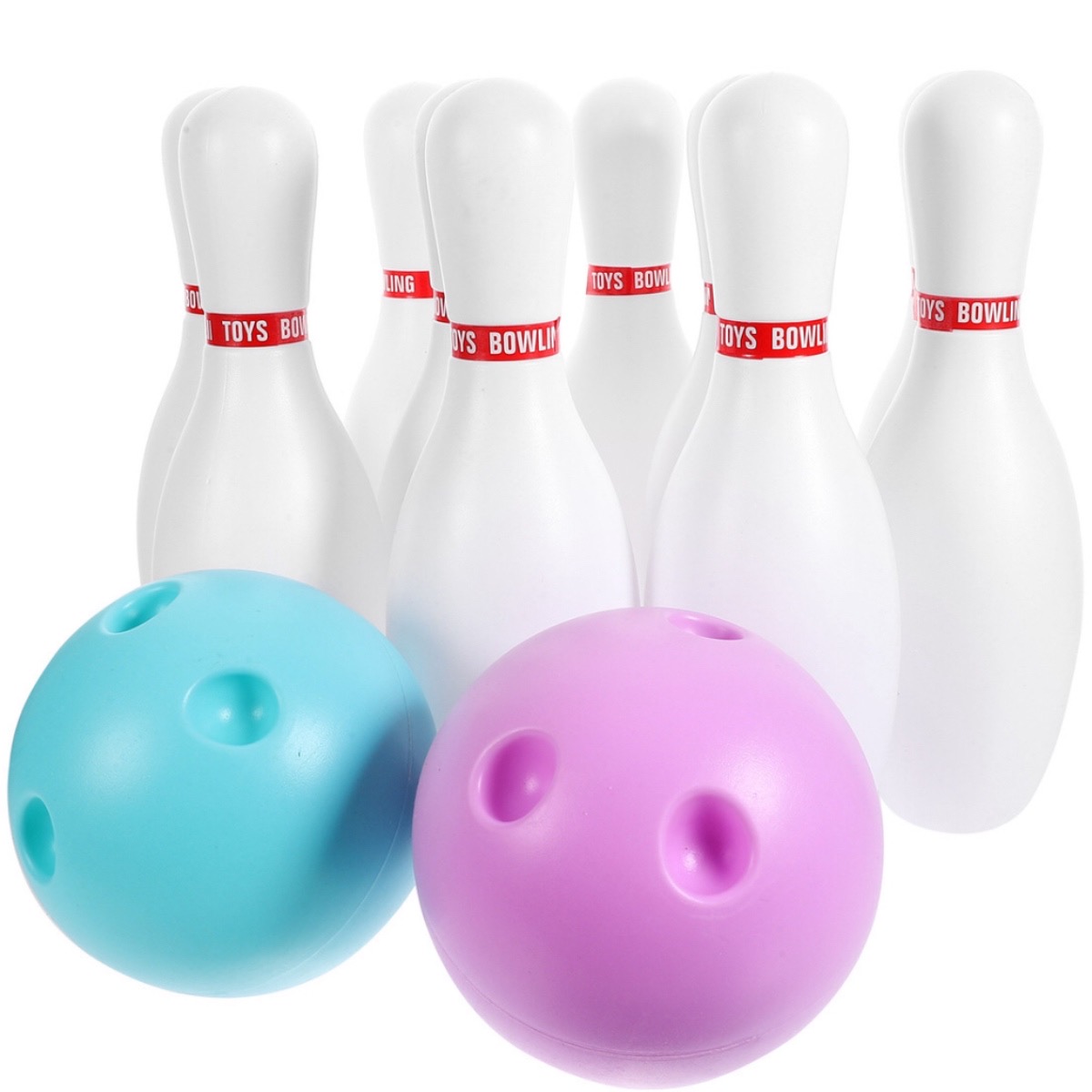 Juego De Boliche Juguete Clásico 10 Bolos 2 Pelotas
