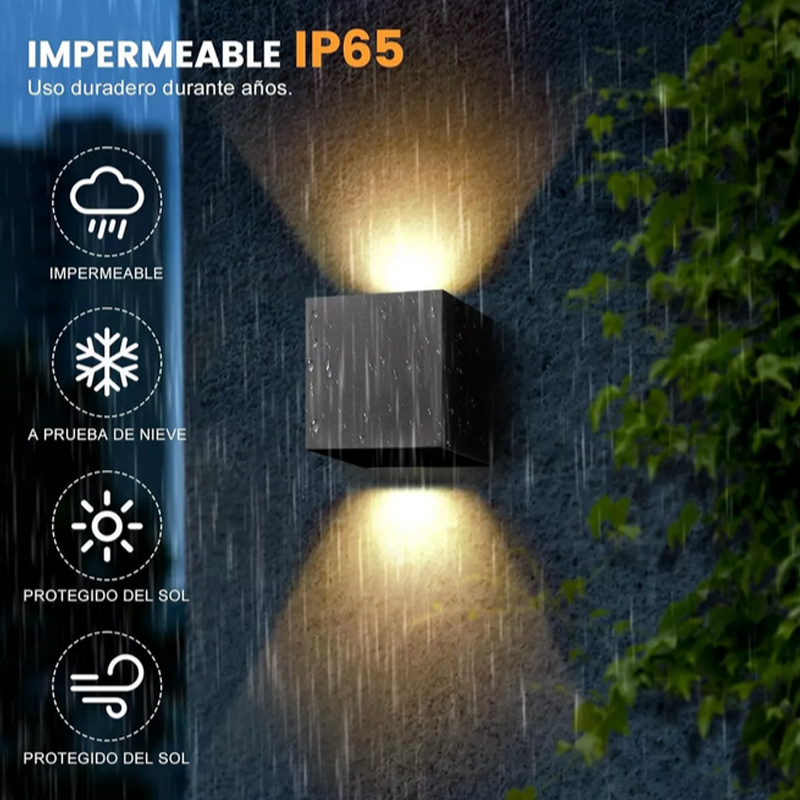 Luz De Pared Luz Arbotante Led Pared Uso Exterior 3000k 12w
