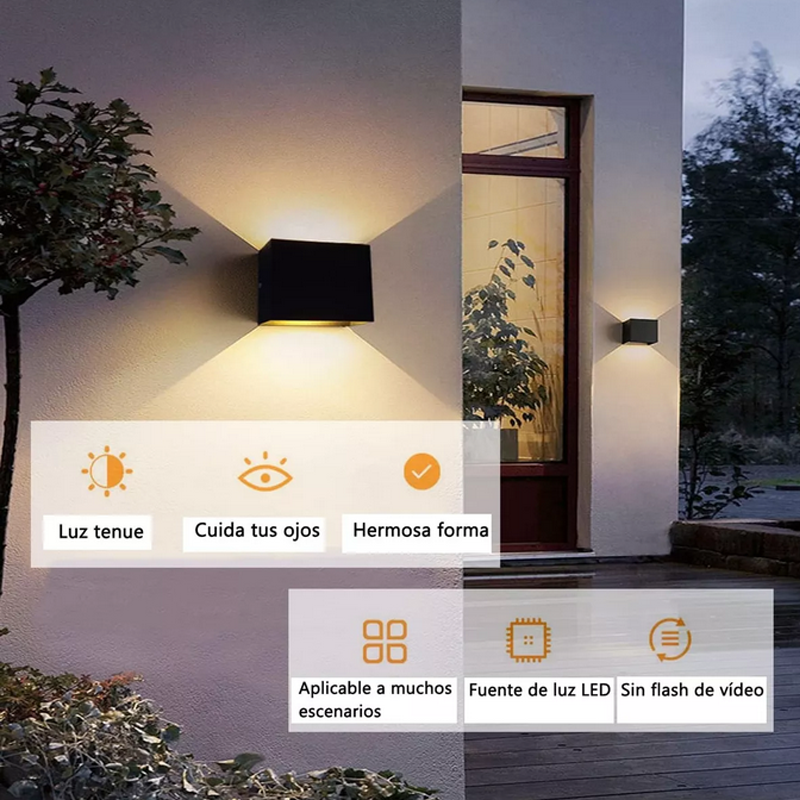 Luz De Pared Luz Arbotante Led Pared Uso Exterior 3000k 12w
