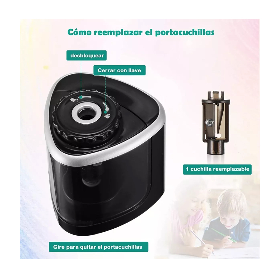 Sacapuntas Eléctrico - Afilador De Lápices Automático Negro