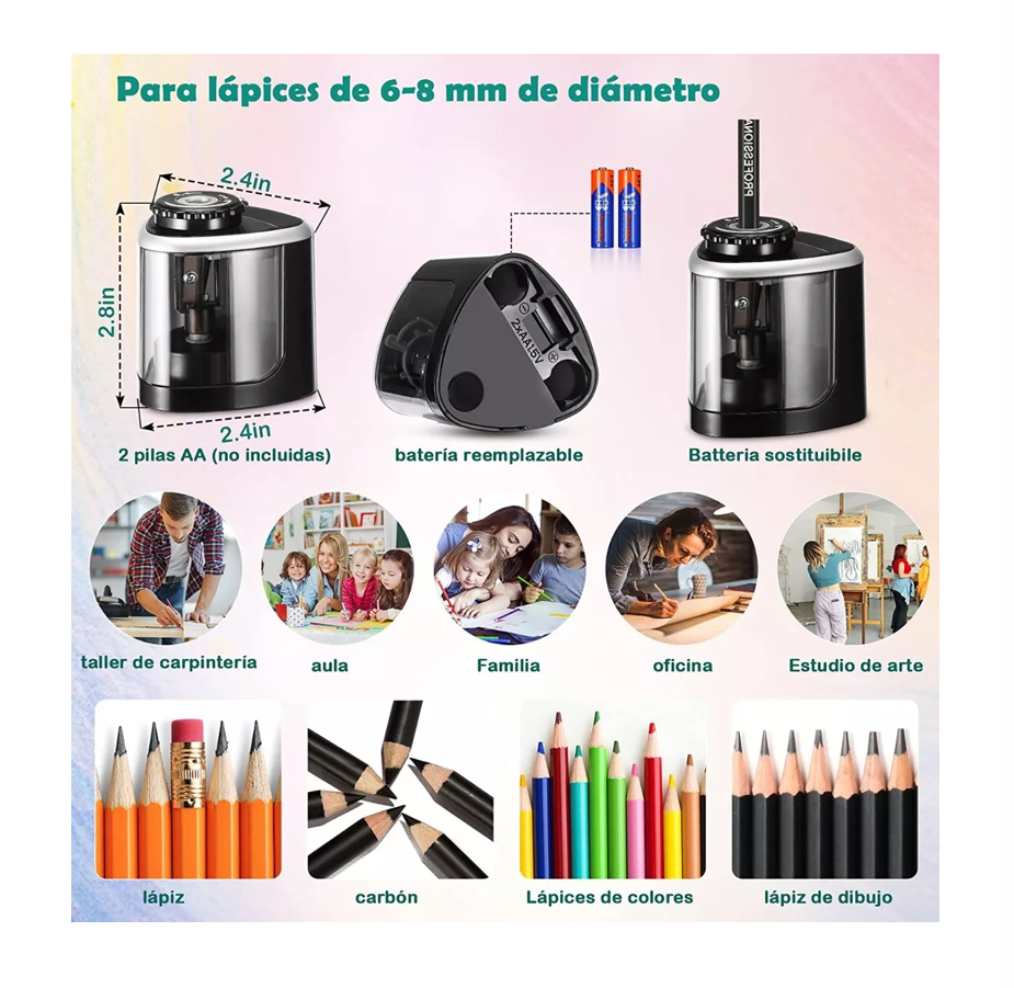 Sacapuntas Eléctrico - Afilador De Lápices Automático Negro