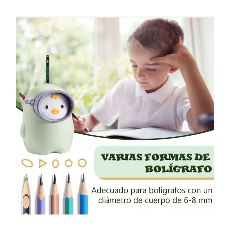 Sacapuntas Electrico Para Lápiz Usb Pilas Aa Pingüinos
