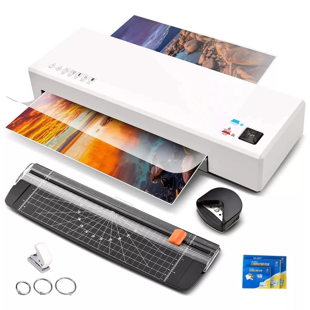Set Laminadora Enmicadora Térmica Y Cortador De Papel 300 Micas