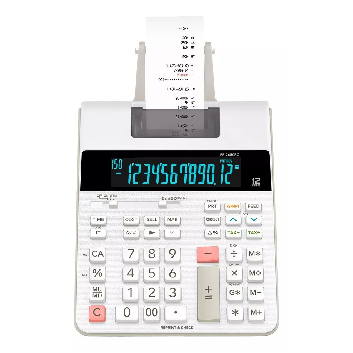 Sumadora De Escritorio Fr-2650rc 12 Dígitos Blanca Color Blanco