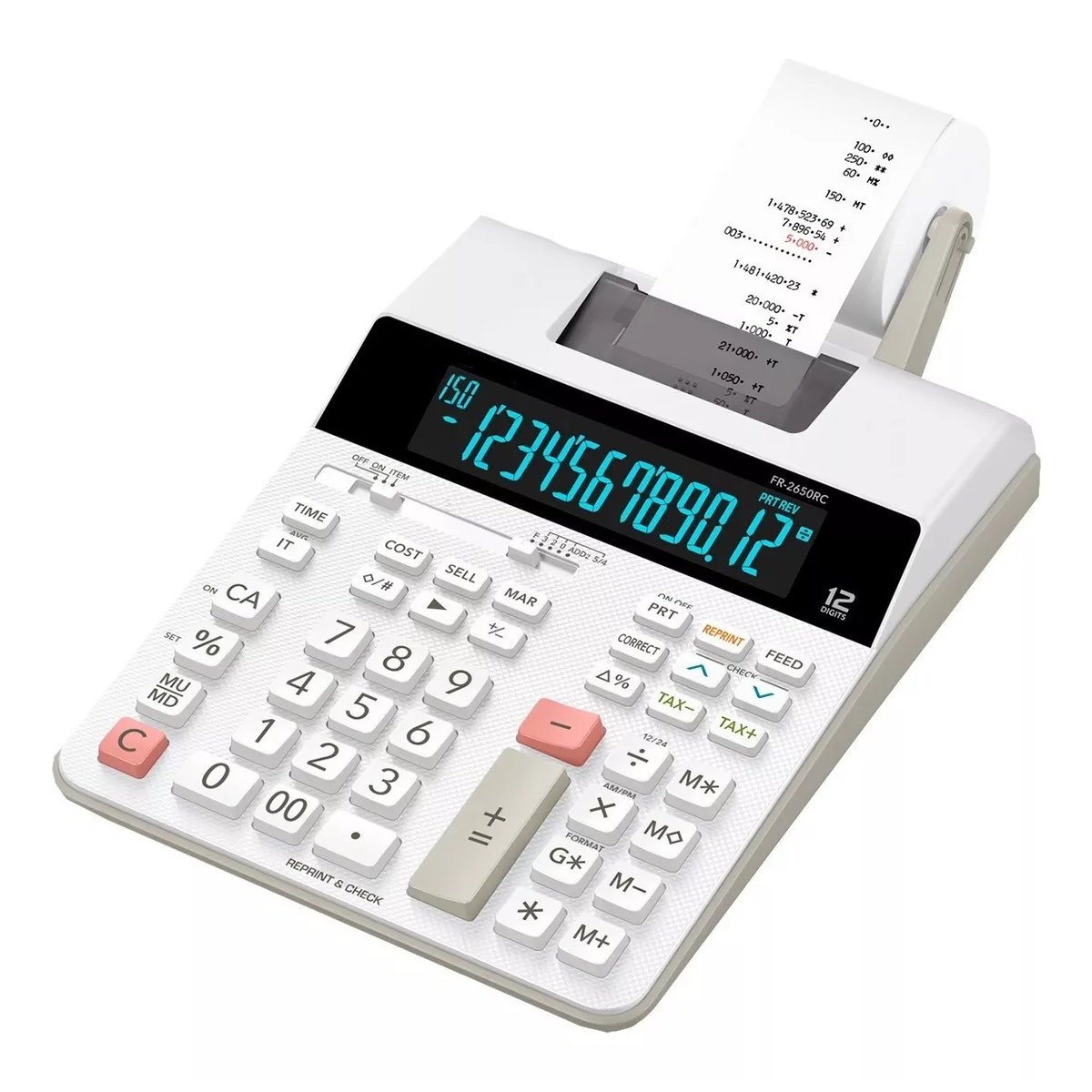 Sumadora De Escritorio Fr-2650rc 12 Dígitos Blanca Color Blanco