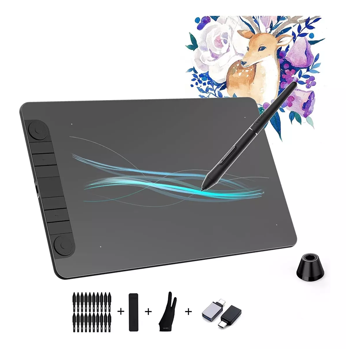 Tableta de Dibujo Gráfico Veikk Vk1060pro Color Negro