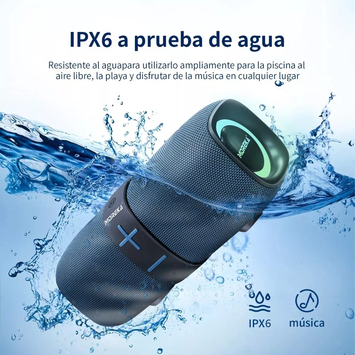  Altavoz Estéreo Moreka 376 Bajo Portátilt Bluetooth Azul Marino
