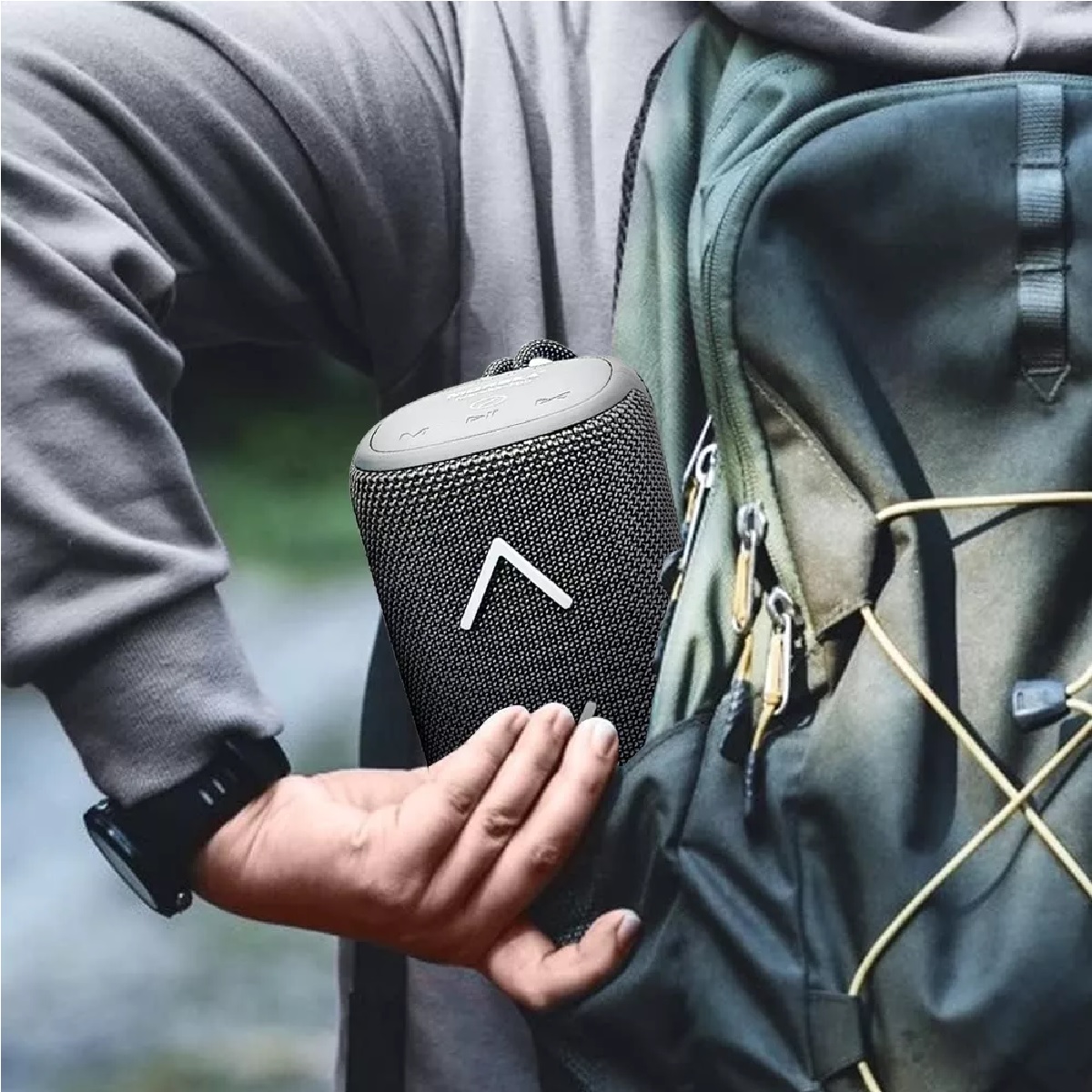 Bocina Bluetooth Portátil Subwoofer Altavoz Recargables Gris