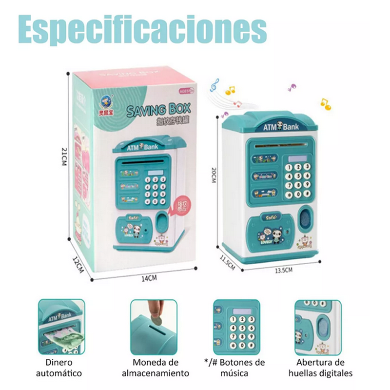 Alcancia Electronica Automatica Caja Fuerte Billetes Monedas