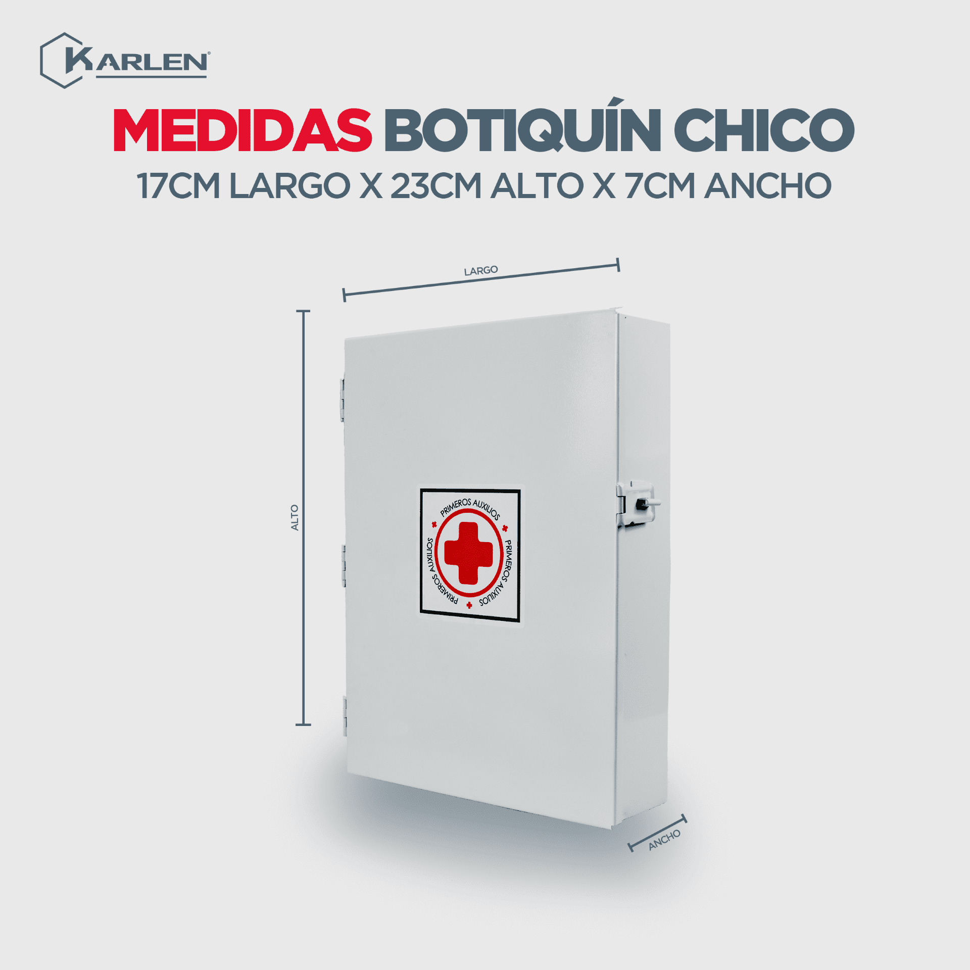 Botiquín de primeros auxilios Chico color blanco, caja metálica para emergencias, botiquín de emergencias vacío, diseñado para poder colocarlo en la pared