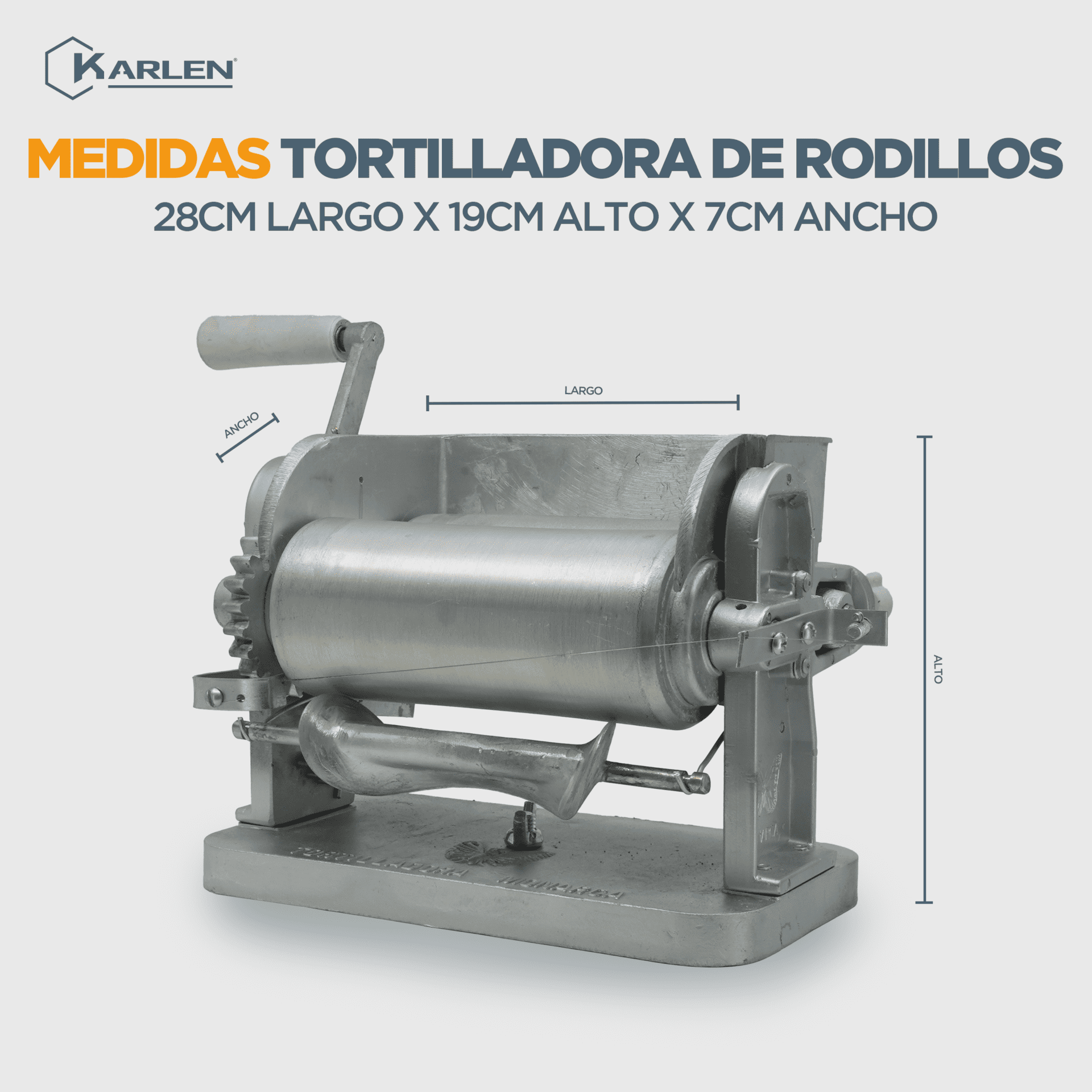 Maquina De Tortillas Con Rodillo Manual Para Tortilla De Maíz, Hecho de Acero Inoxidable-Una solución Eficaz para Hacer Tortillas de Maíz