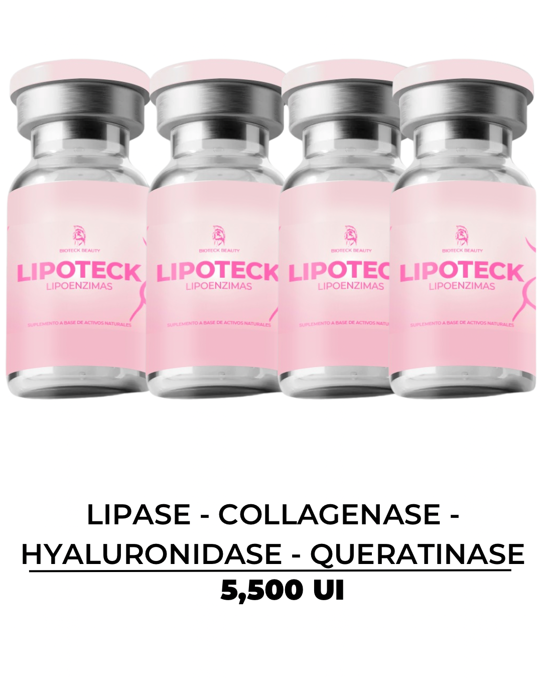 BIOTECKPHARMA| Lipo enzimas 5,500 UI  Elimina grasa, baja  y molde tu figura| Tratamiento de 4 Semanas | Lipo sin cirugía.