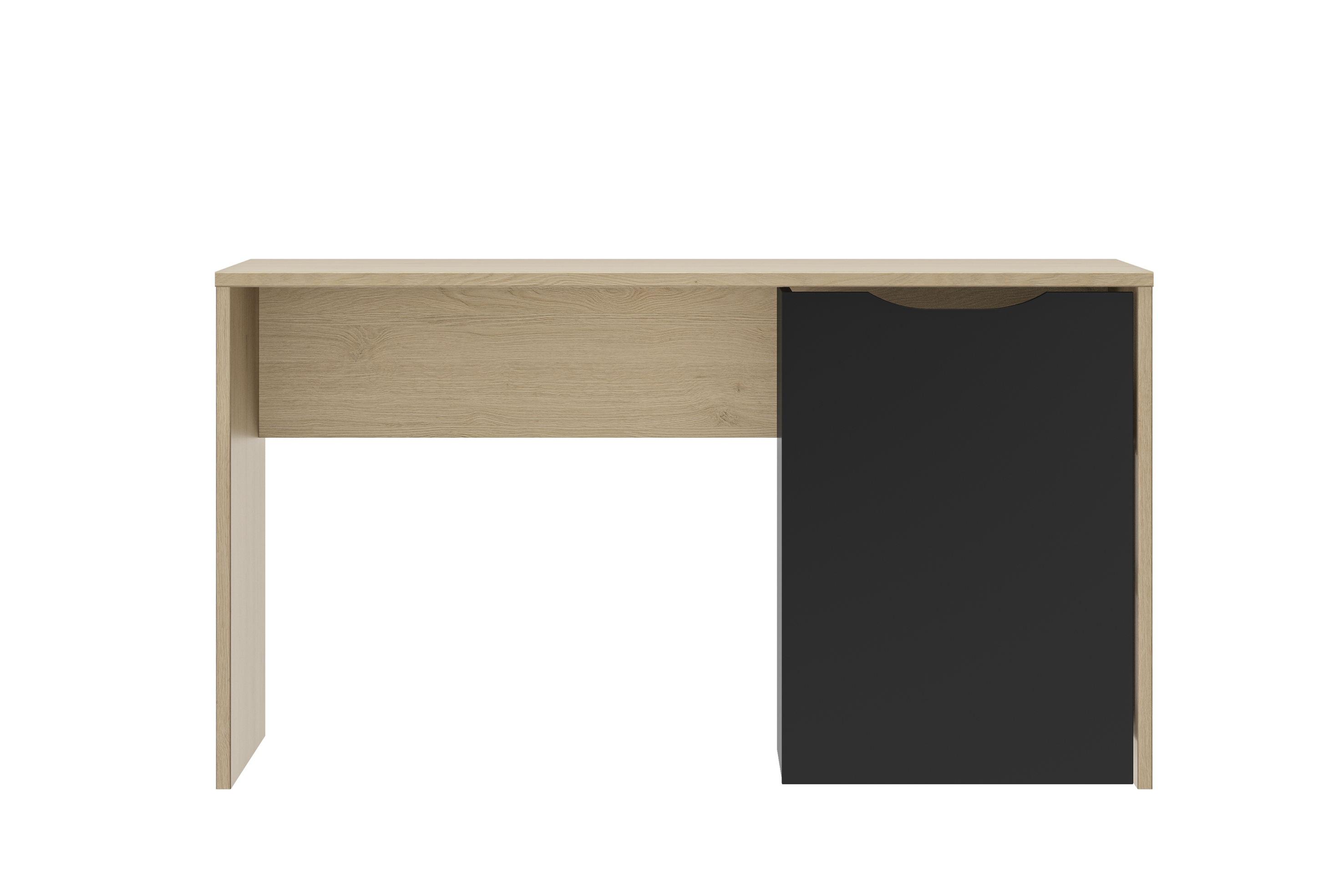 Escritorio Color Madera y Negro con Compartimento para Almacenaje Estructura de Madera Procesada