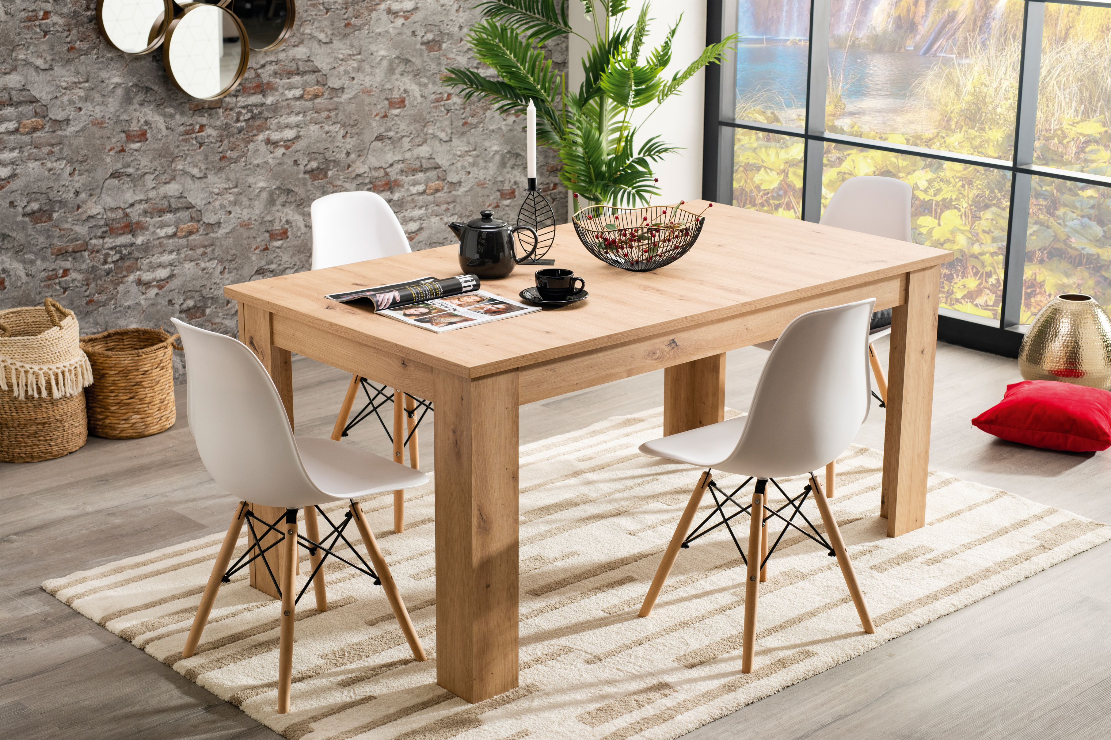 Mesa para Comedor Extensible de Madera MDF 160/200cm (Ancho)*90cm (Profundo)