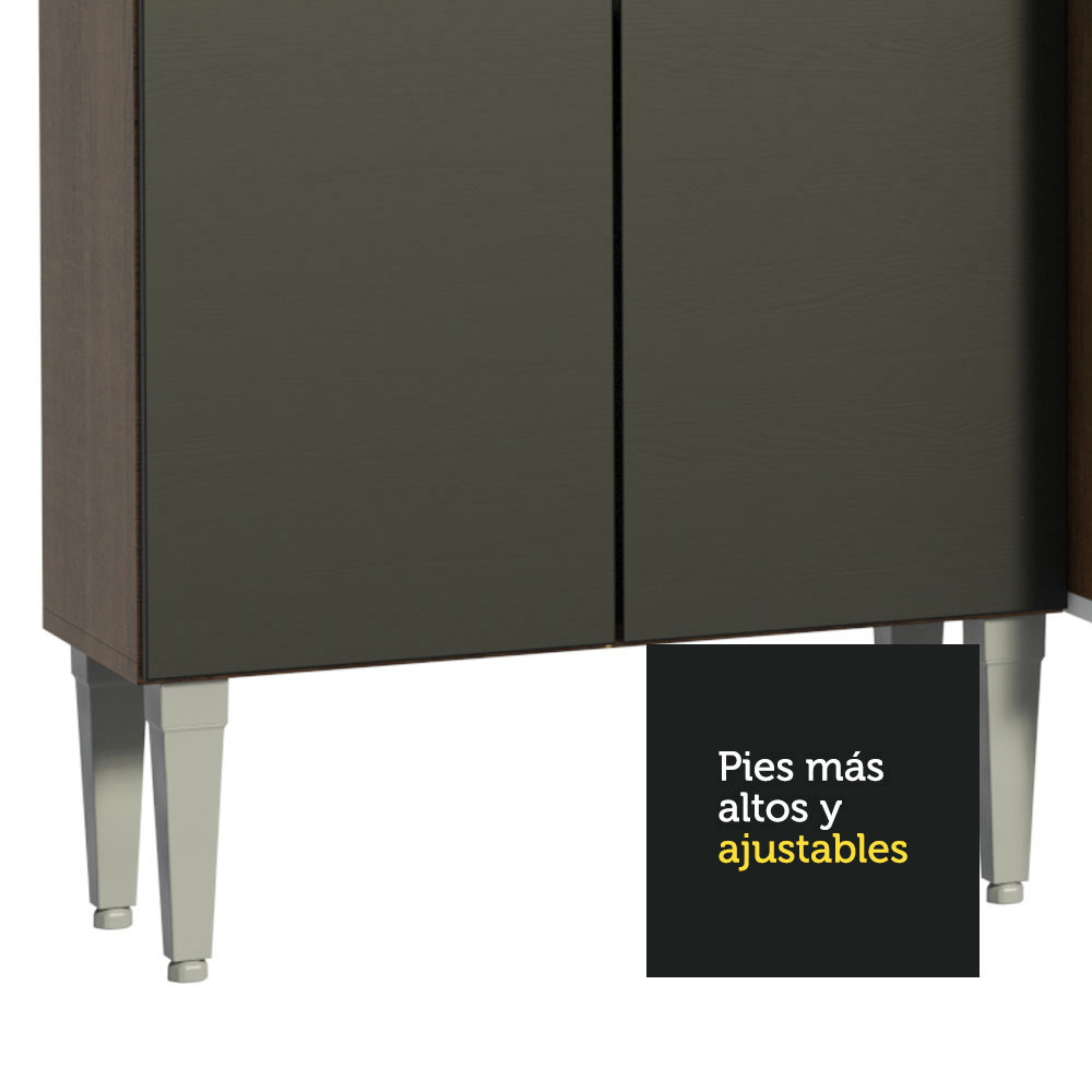 Cocina Integral de Esquina 417cm Madesa Emilly NM 02