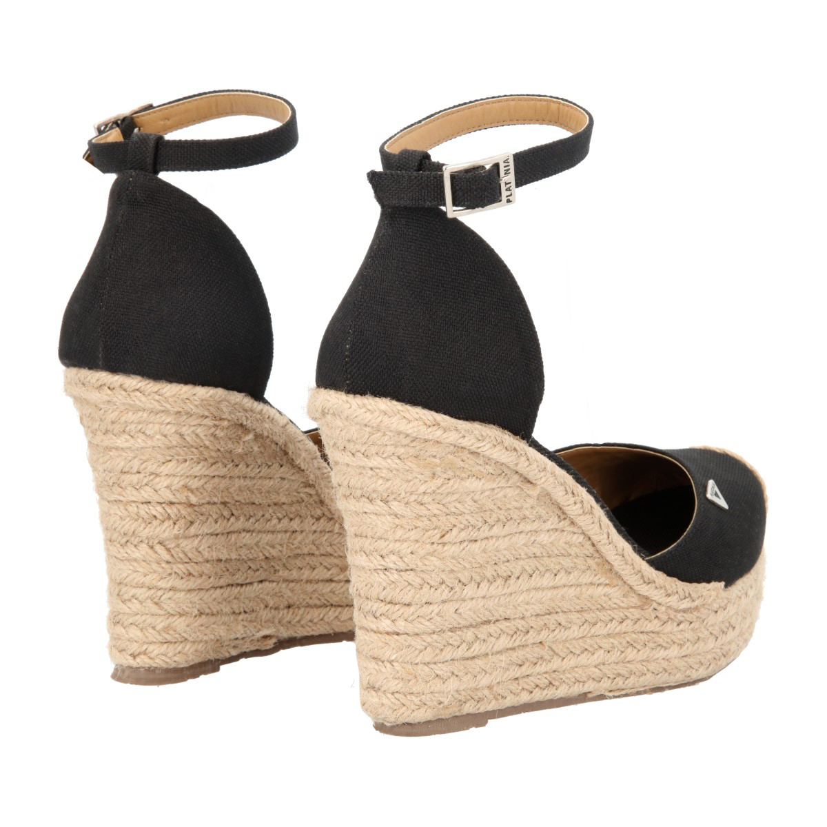 Alpargata De Plataforma Con Yute Para Mujer Color Negro